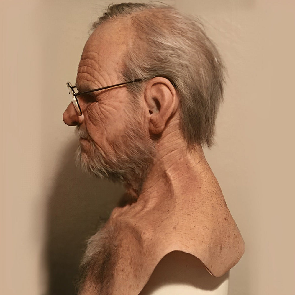 Old Man Latex Mask for Halloween and Cosplay - Realistic with Movable Mouth