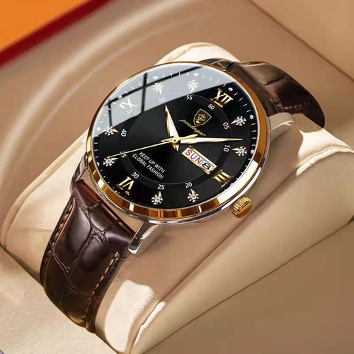 Men's Luminous Waterproof Watch – Classic Stainless Steel with Glow Display
