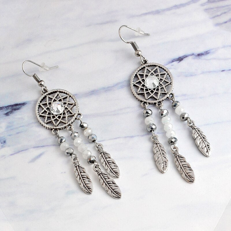 Enchanting Silver Gemstone Drop Earrings