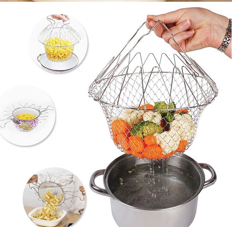 Collapsible Multipurpose Strainer Basket for Cooking