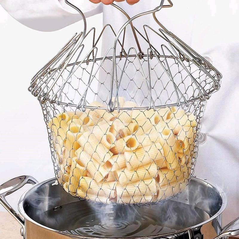 Collapsible Multipurpose Strainer Basket for Cooking