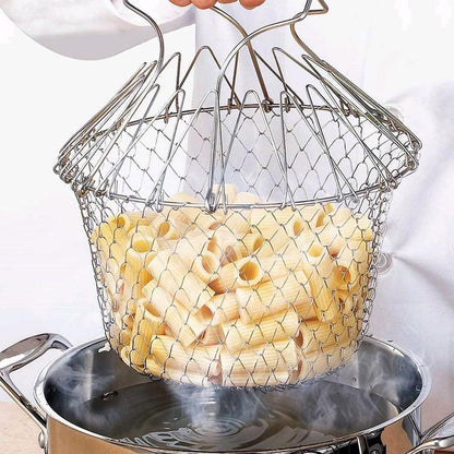 Collapsible Multipurpose Strainer Basket for Cooking