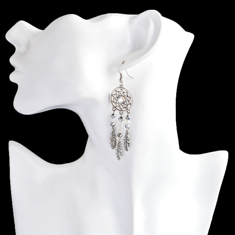 Enchanting Silver Gemstone Drop Earrings