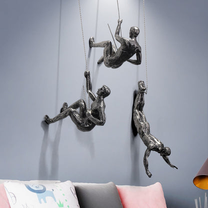 Climbing Figures Wall Decor – Inspirational Resin and Iron Art