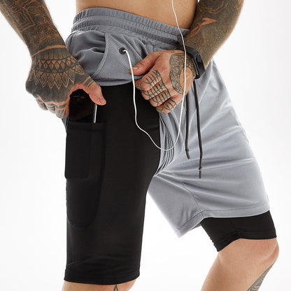 Dual-Function Quick-Dry Athletic Shorts