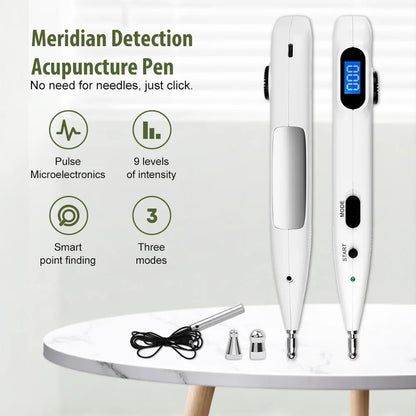 Rechargeable Massage Pen with 9 Intensity Settings, Audio Alert, 2 Probes