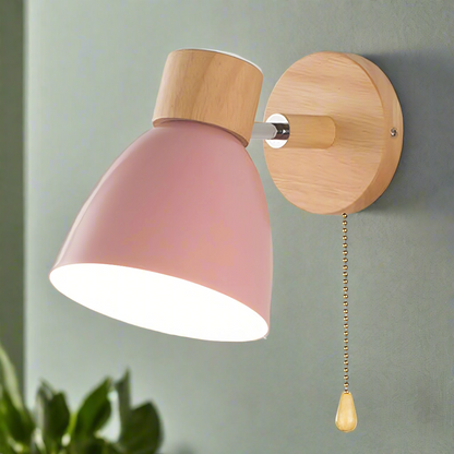 Wall Light in Scandinavian Design with Pull Switch Feature