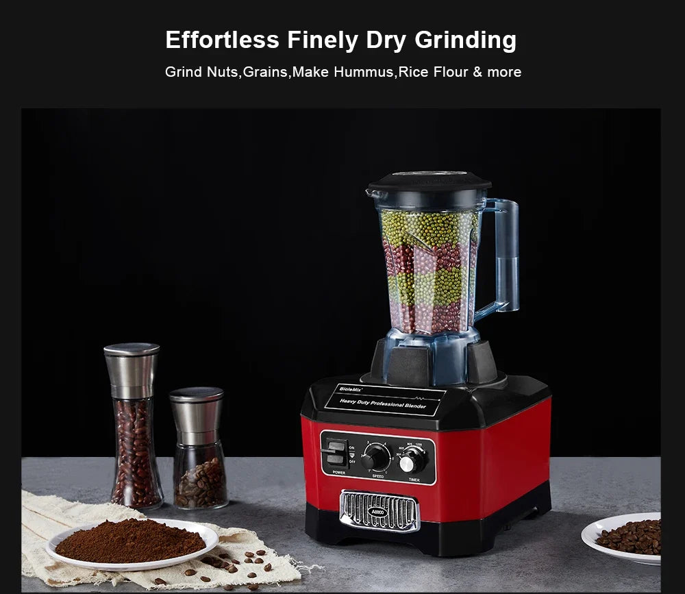 2200W Countertop Blender with 2L Jar, 6-Blade System, Timer, Silent Operation