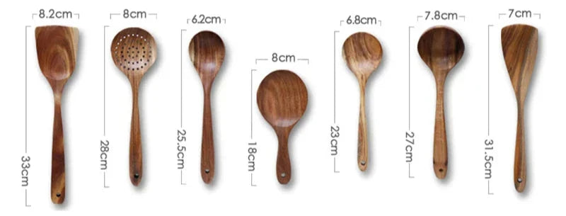 Elegant 7-Piece Kitchen Set in Teak Wood