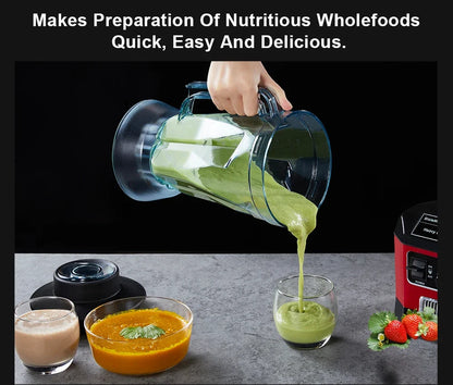 2200W Countertop Blender with 2L Jar, 6-Blade System, Timer, Silent Operation