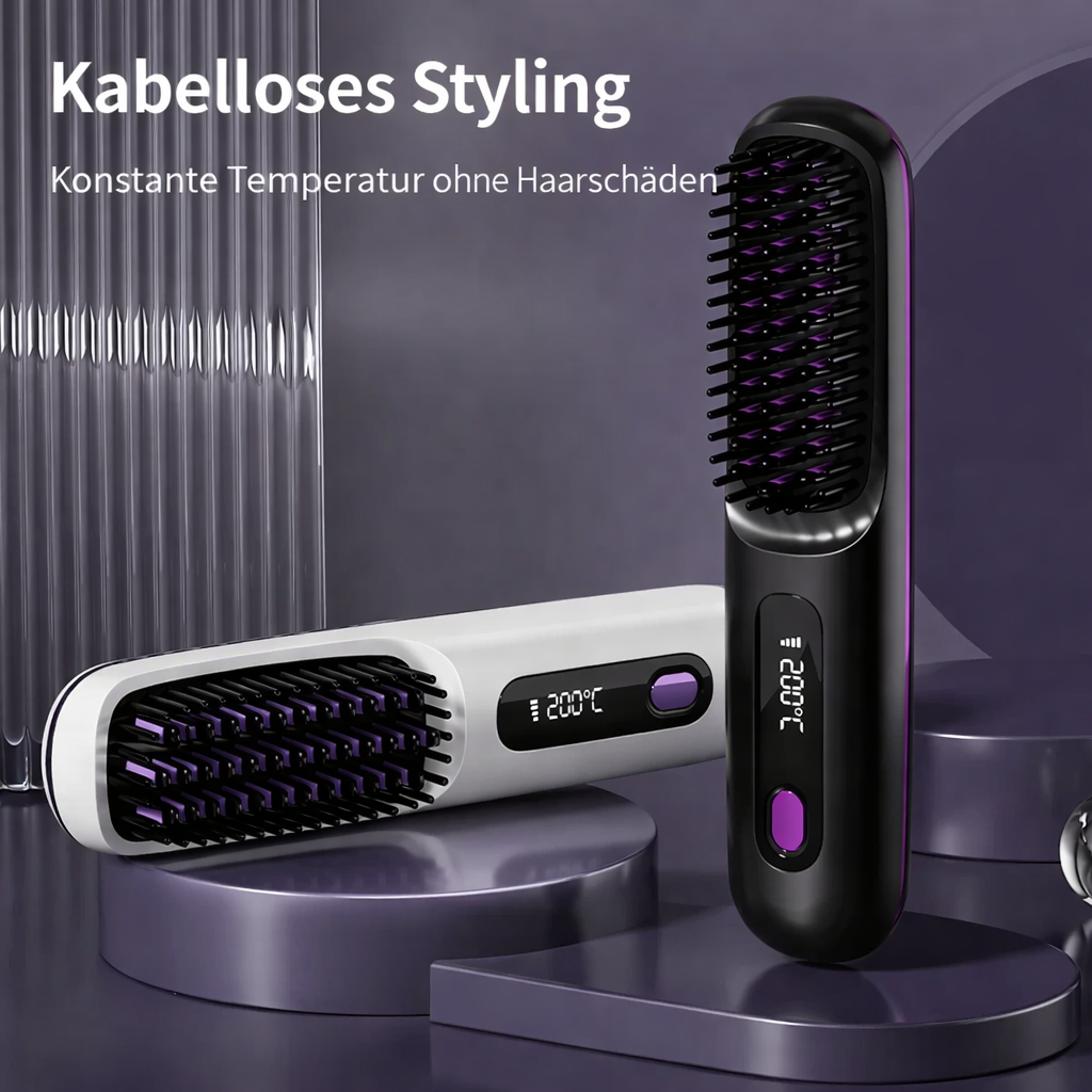 Portable Hair Straightener | Ceramic Ionic Technology | USB Rechargeable with LCD Display
