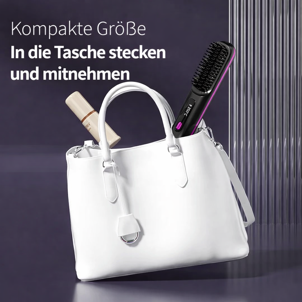 Portable Hair Straightener | Ceramic Ionic Technology | USB Rechargeable with LCD Display