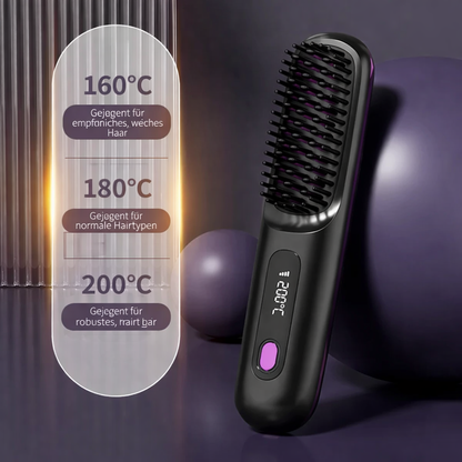 Portable Hair Straightener | Ceramic Ionic Technology | USB Rechargeable with LCD Display