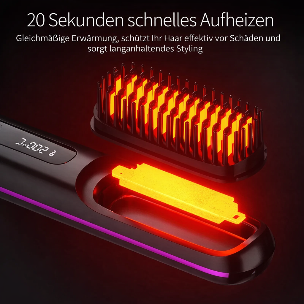 Portable Hair Straightener | Ceramic Ionic Technology | USB Rechargeable with LCD Display