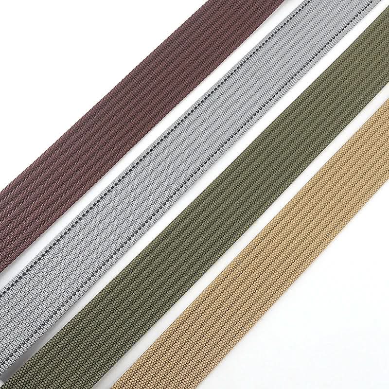 Unisex Adjustable Canvas Belt with Double Metal Ring Buckle