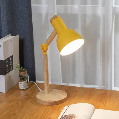 Adjustable Wooden Table Lamp for Bedside – Nordic Style