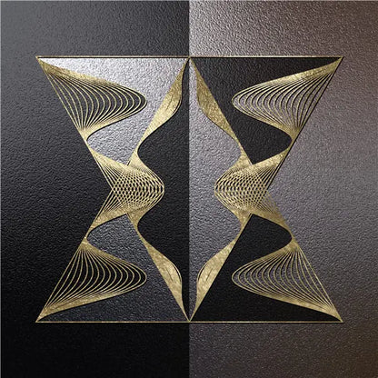 Modern Abstract Geometric Canvas Prints - Black and Gold Wall Art for Home and Office Decor