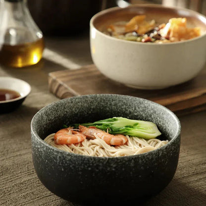 4-Piece Soup Bowl Set in Red Ceramic for Dining