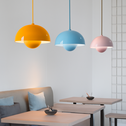 Modern Colorful Accent Lamp - Scandinavian Half Circle Pendant Light