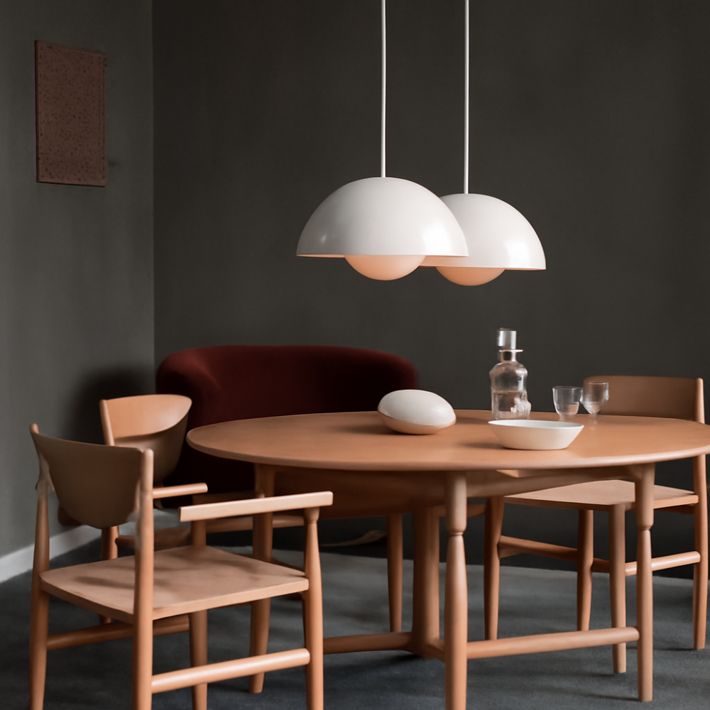 Modern Colorful Accent Lamp - Scandinavian Half Circle Pendant Light