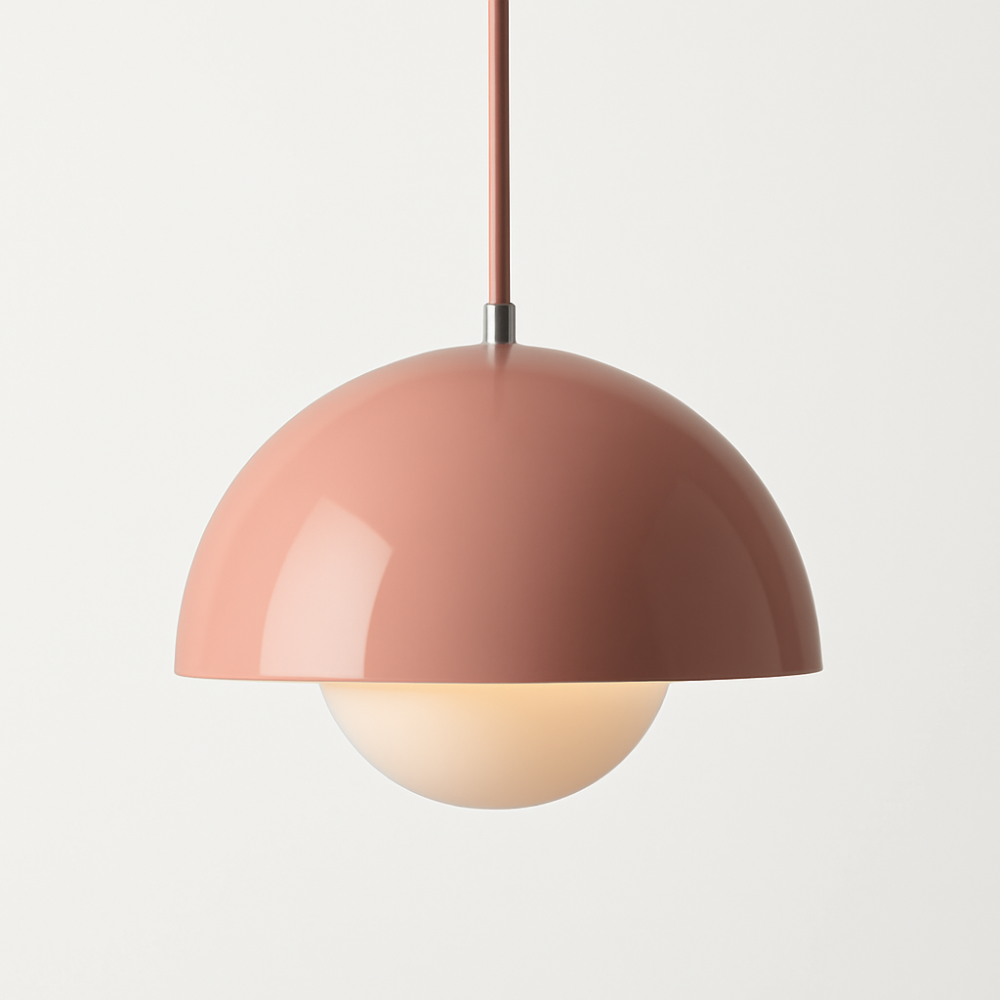 Modern Colorful Accent Lamp - Scandinavian Half Circle Pendant Light