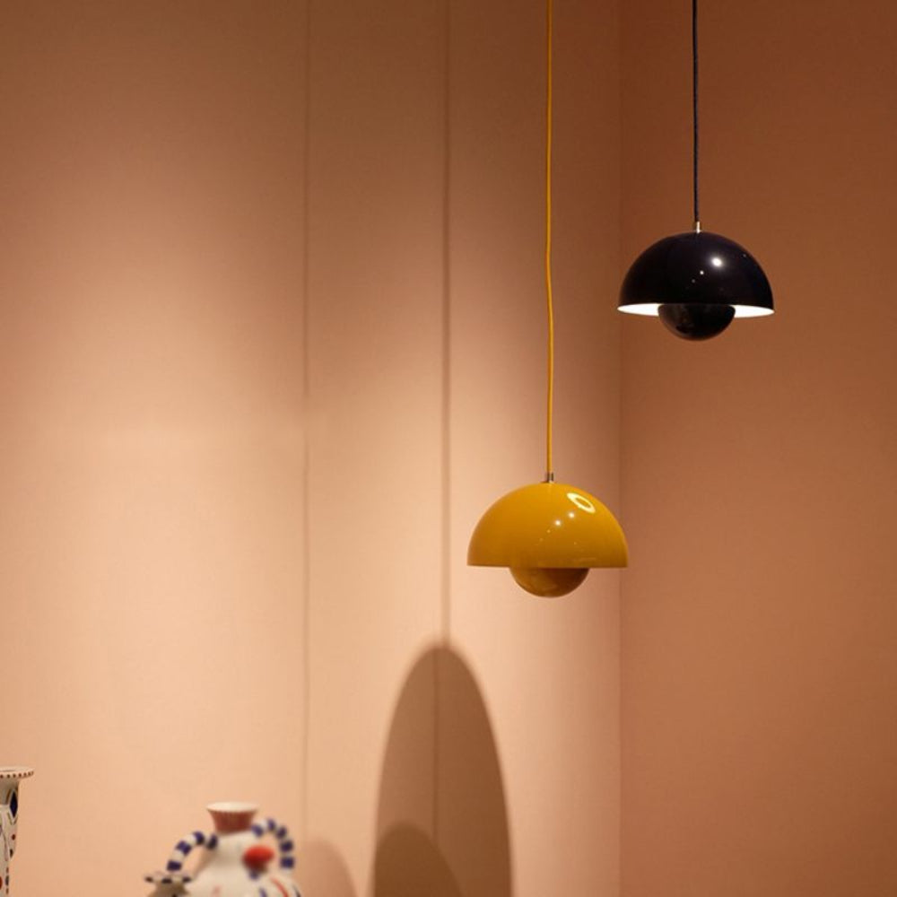 Modern Colorful Accent Lamp - Scandinavian Half Circle Pendant Light