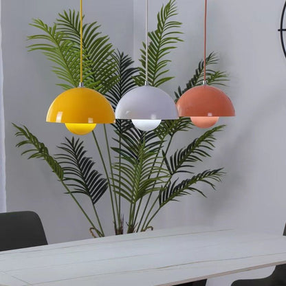Modern Colorful Accent Lamp - Scandinavian Half Circle Pendant Light