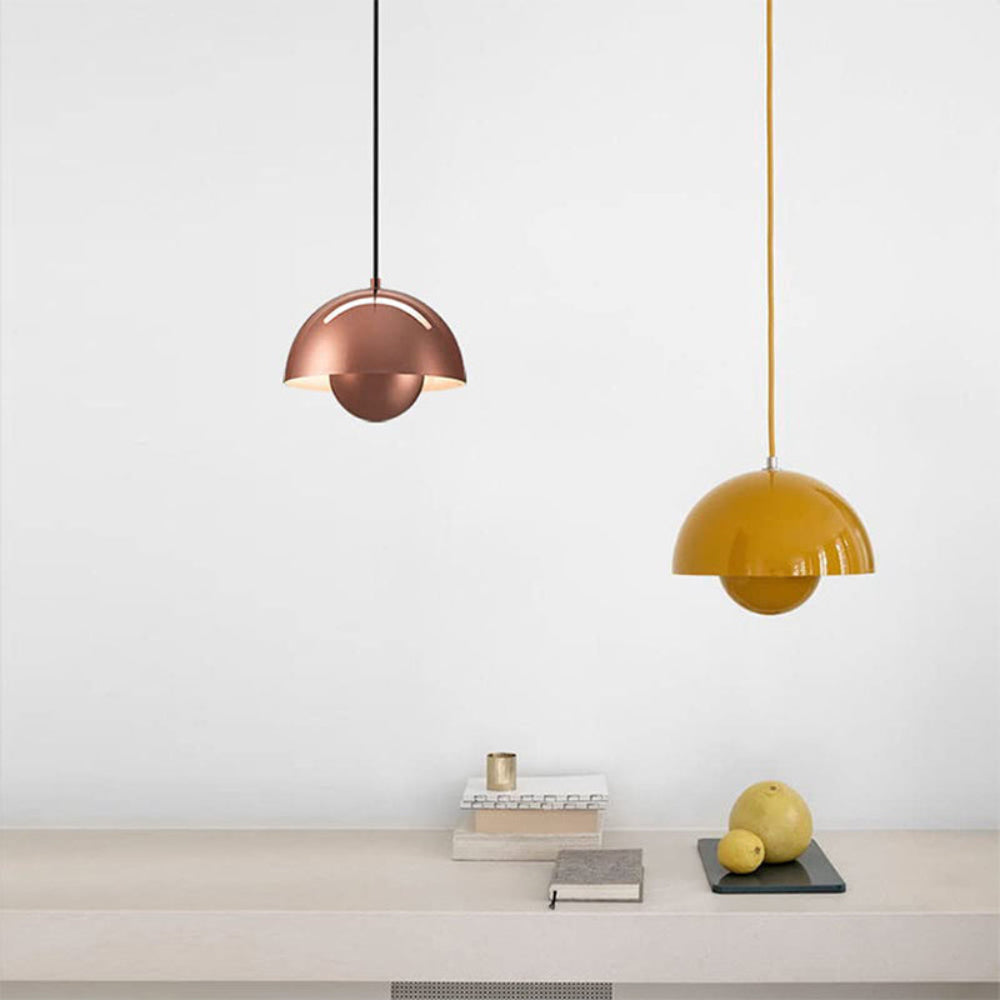 Modern Colorful Accent Lamp - Scandinavian Half Circle Pendant Light
