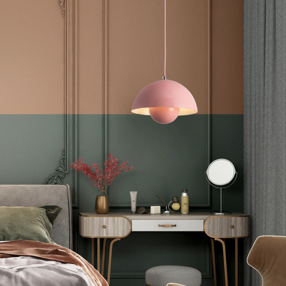 Modern Colorful Accent Lamp - Scandinavian Half Circle Pendant Light