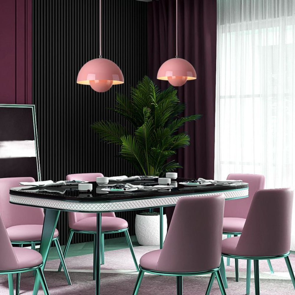 Modern Colorful Accent Lamp - Scandinavian Half Circle Pendant Light
