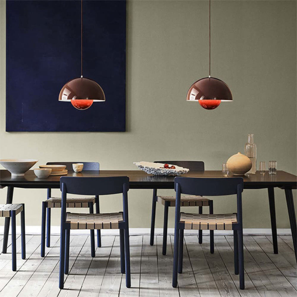 Modern Colorful Accent Lamp - Scandinavian Half Circle Pendant Light