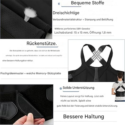 Adjustable and Stable Posture Corrector for Neck and Back Pain Relief