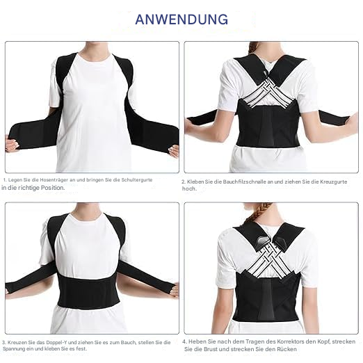 Adjustable and Stable Posture Corrector for Neck and Back Pain Relief