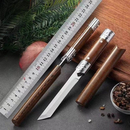 Utility Knife with Japanese Wooden Handle – Handcrafted Design