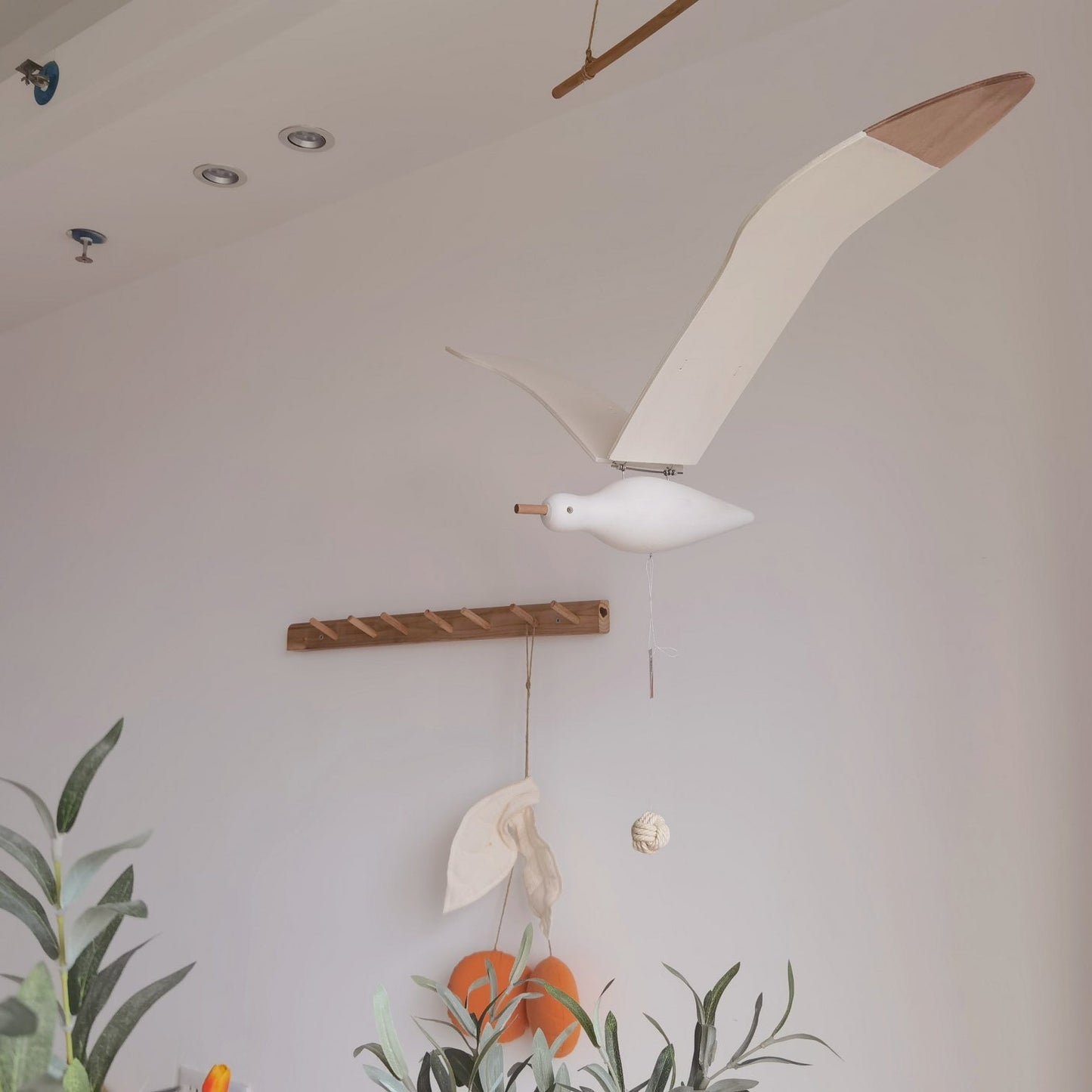 Wooden Seagull Decoration - Coastal Drift Style