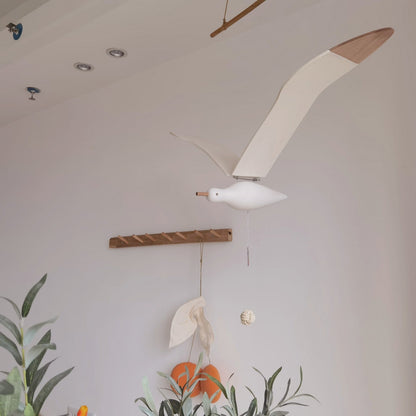 Wooden Seagull Decoration - Coastal Drift Style