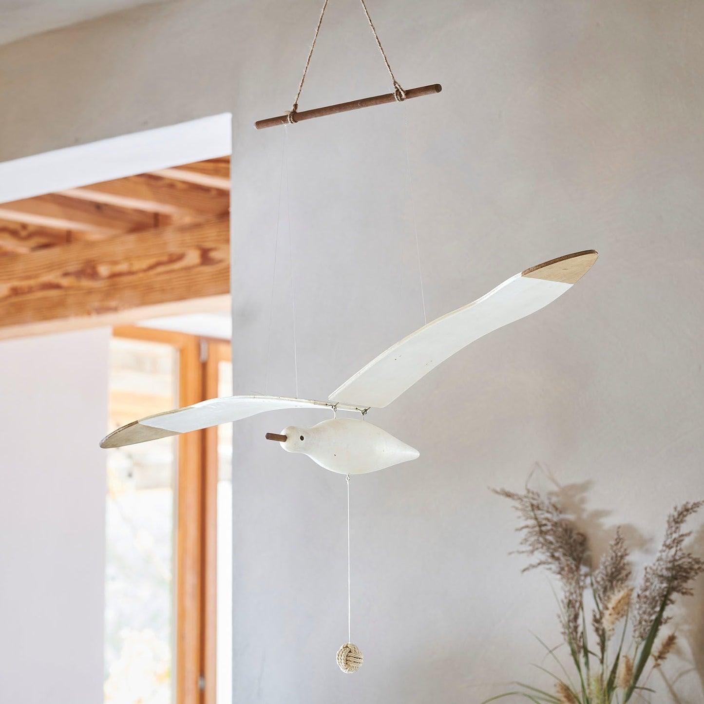Wooden Seagull Decoration - Coastal Drift Style