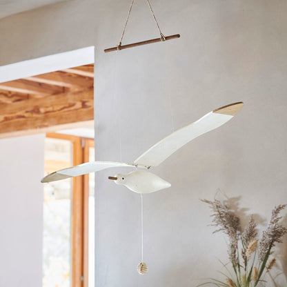 Wooden Seagull Decoration - Coastal Drift Style