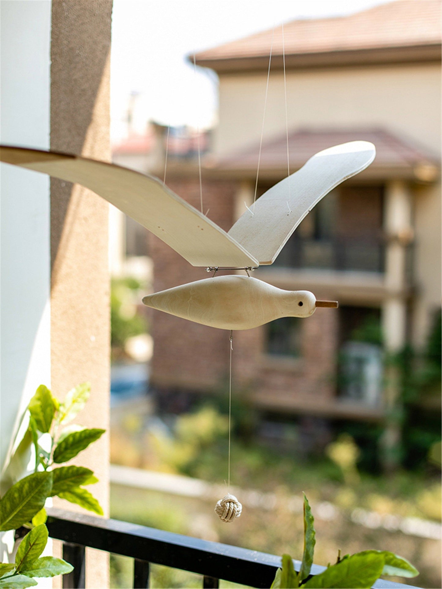 Wooden Seagull Decoration - Coastal Drift Style