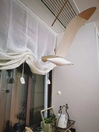 Wooden Seagull Decoration - Coastal Drift Style