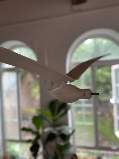 Wooden Seagull Decoration - Coastal Drift Style