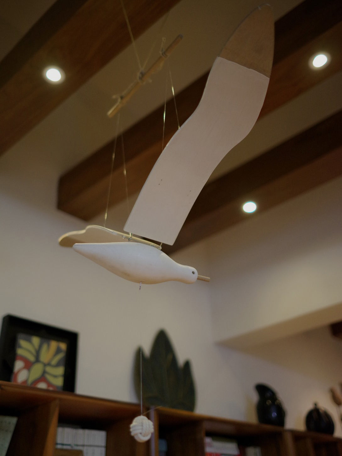 Wooden Seagull Decoration - Coastal Drift Style