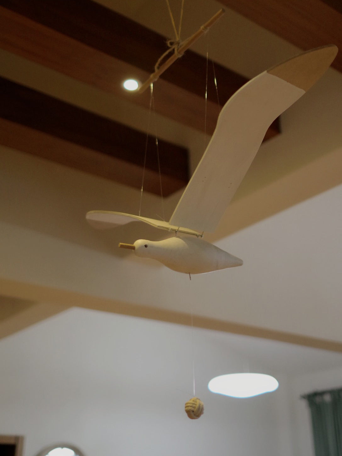 Wooden Seagull Decoration - Coastal Drift Style