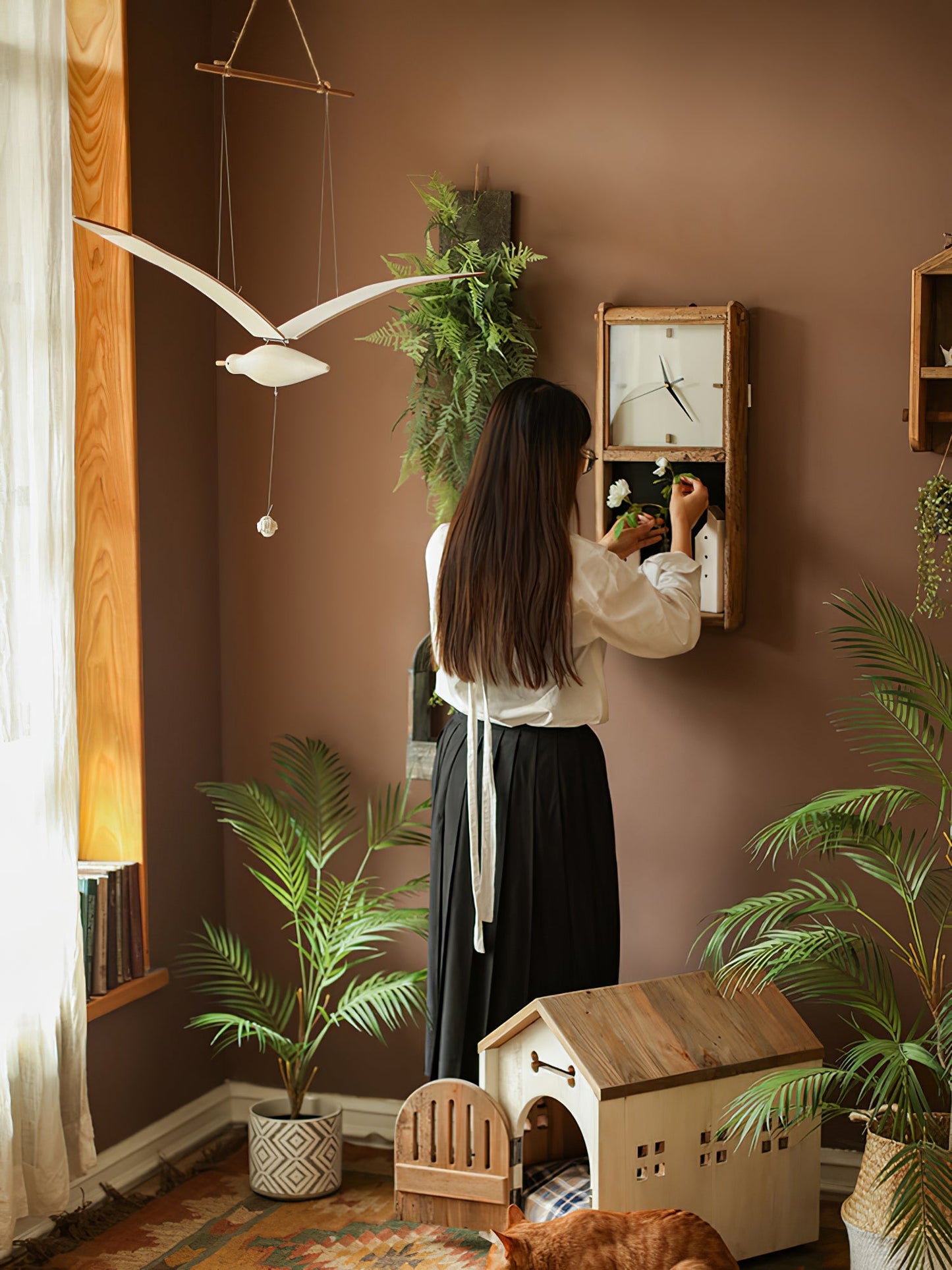 Wooden Seagull Decoration - Coastal Drift Style