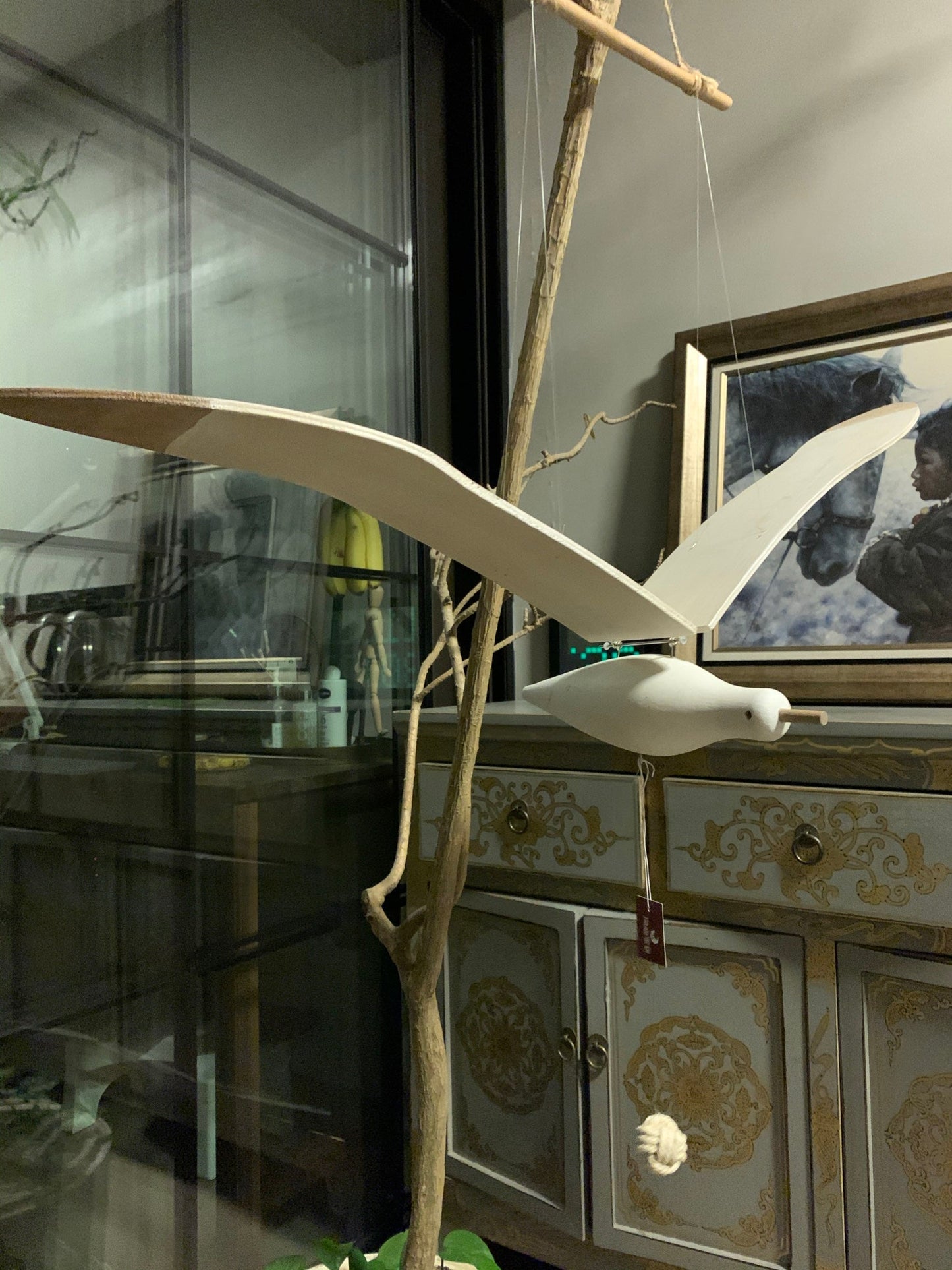 Wooden Seagull Decoration - Coastal Drift Style
