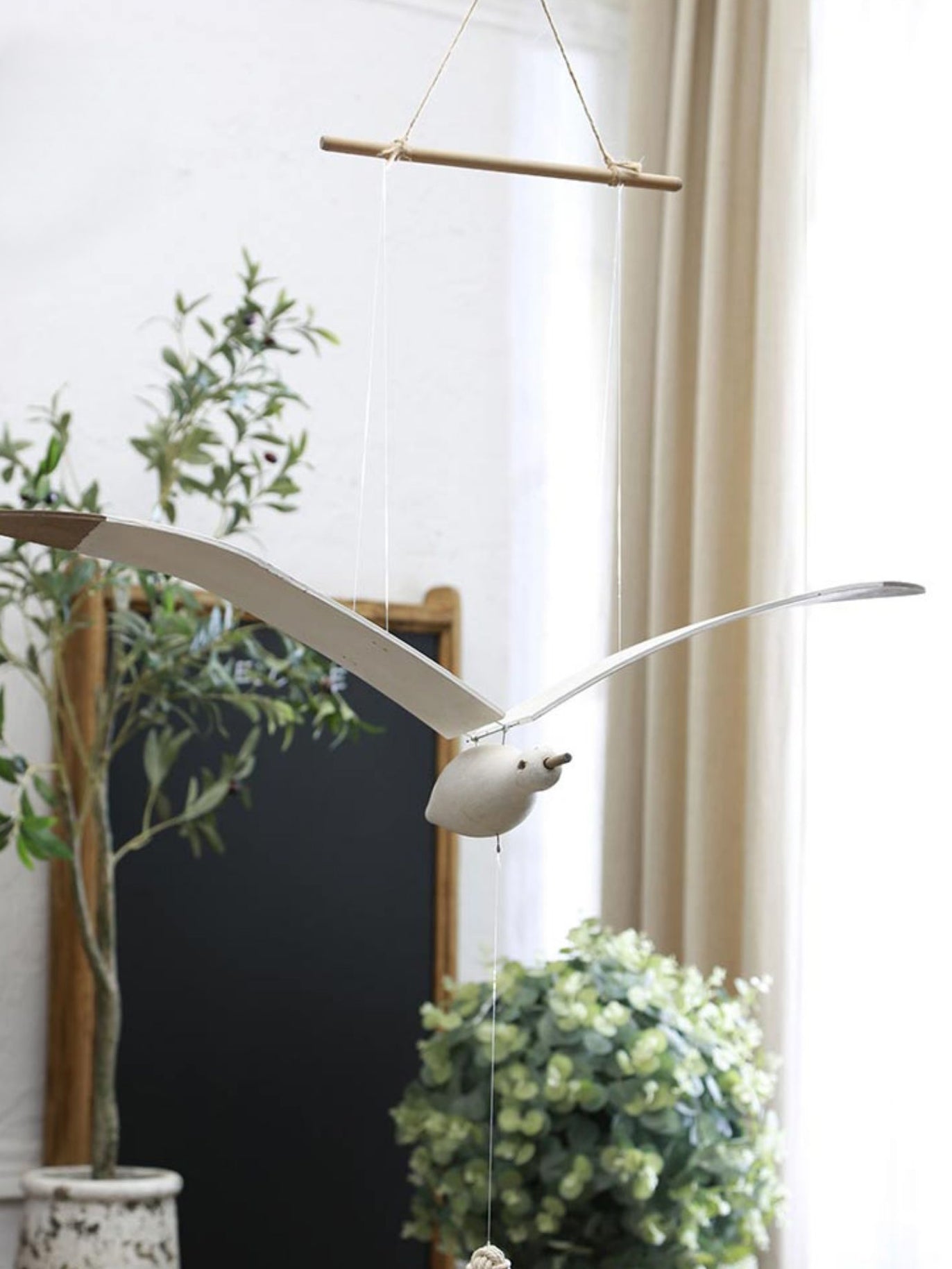 Wooden Seagull Decoration - Coastal Drift Style