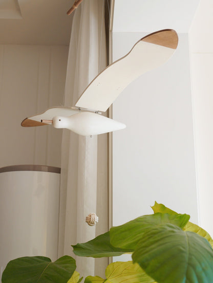 Wooden Seagull Decoration - Coastal Drift Style