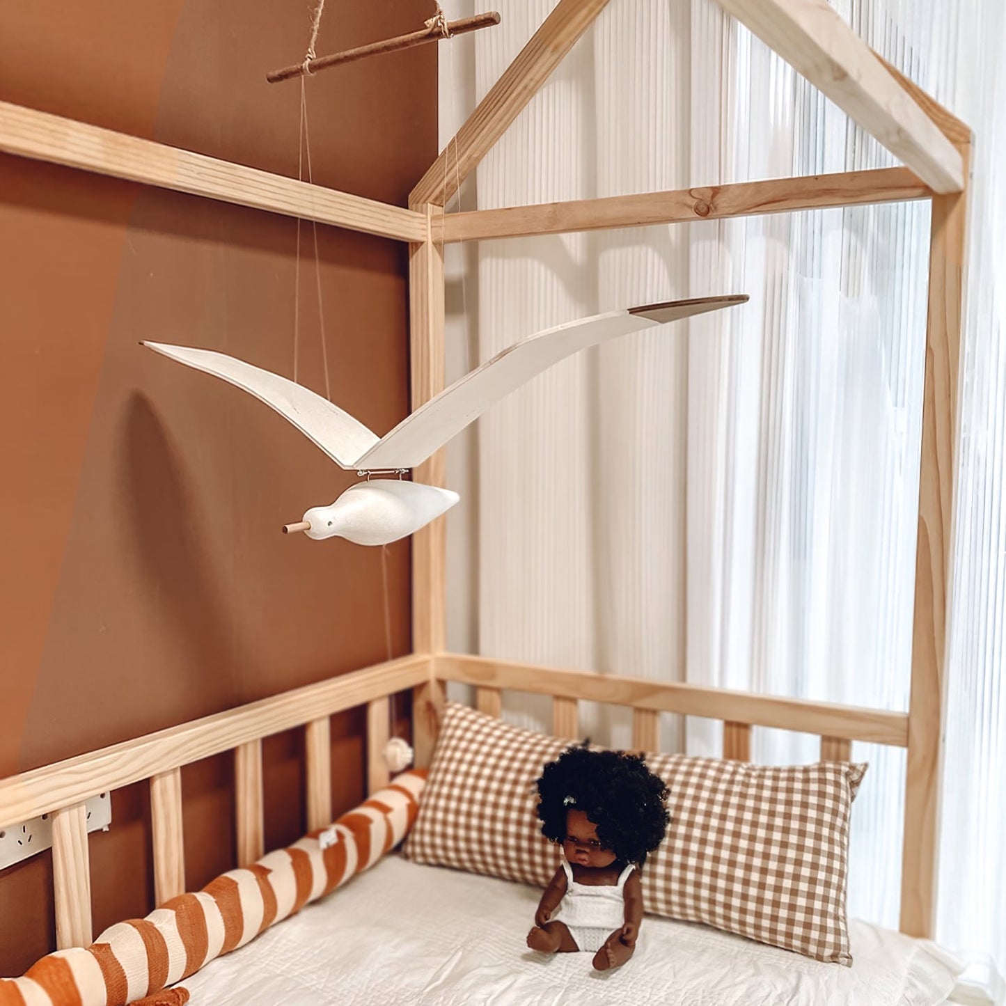 Wooden Seagull Decoration - Coastal Drift Style
