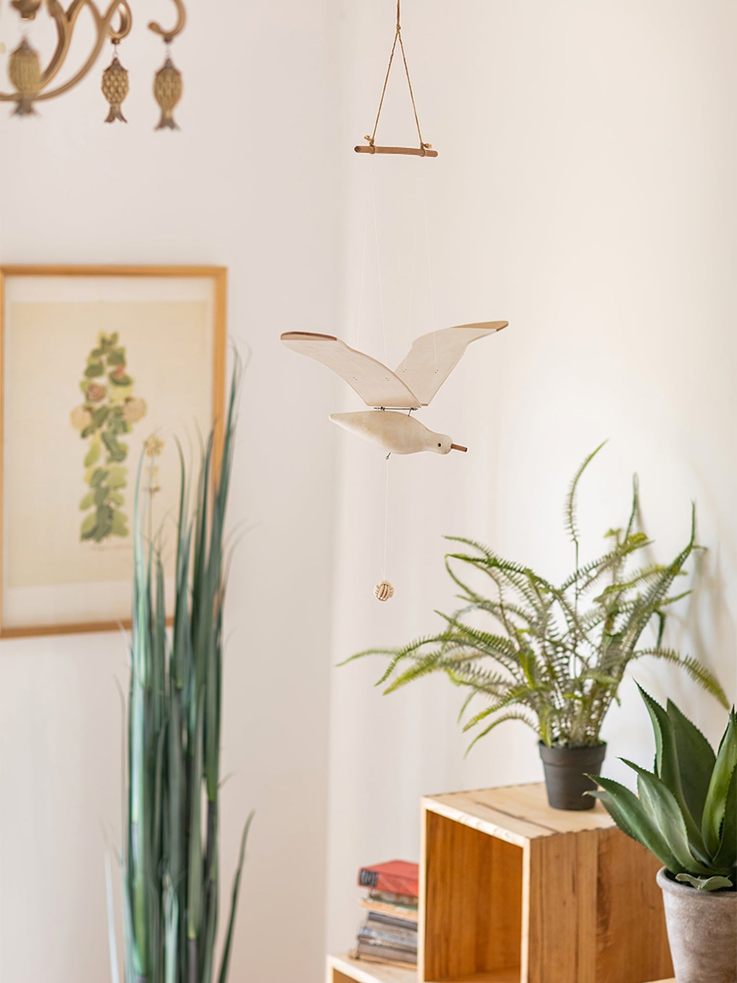 Wooden Seagull Decoration - Coastal Drift Style