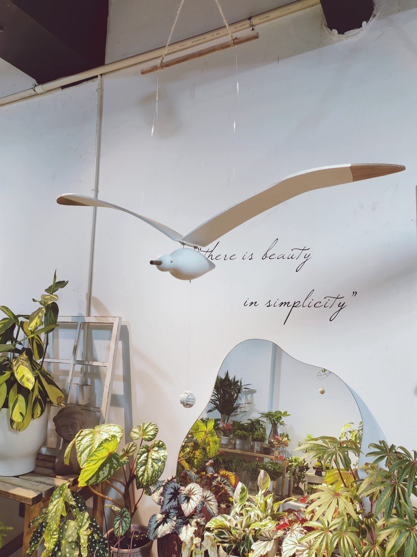 Wooden Seagull Decoration - Coastal Drift Style
